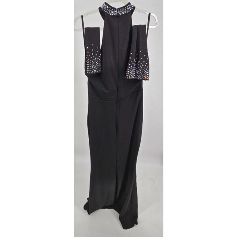 Faeriestyle Sparkle & Slay Black Evening Dress with Rhinestone Collar XL - Picture 2 of 2